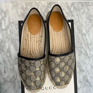 Gucci Logo Espadrilles- Beige Ebony Gold size 
38.5 (8.5)